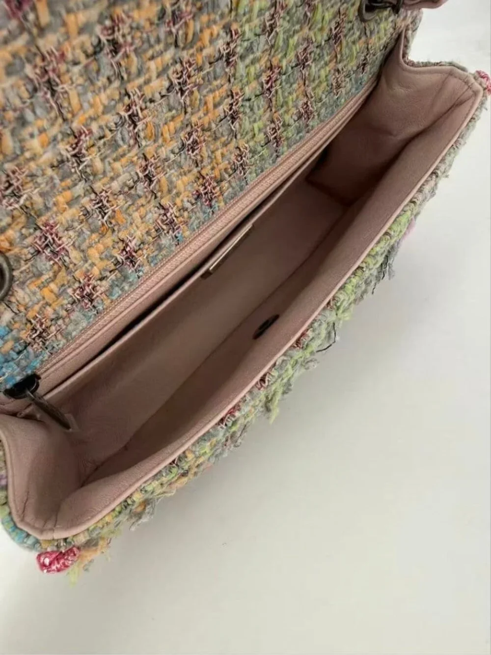 Chanel Multicolor Tweed Braided Flap Bag